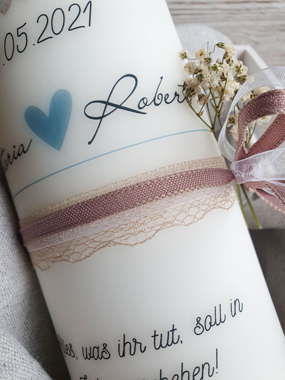 Moderne Hochzeitskerze