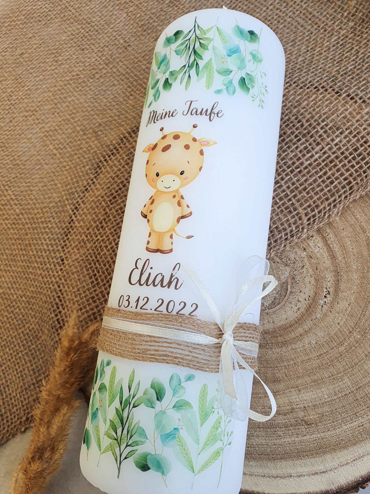 Taufkerze 'Giraffe'