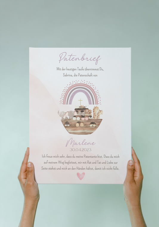Patenbrief Arche Noah Rosa